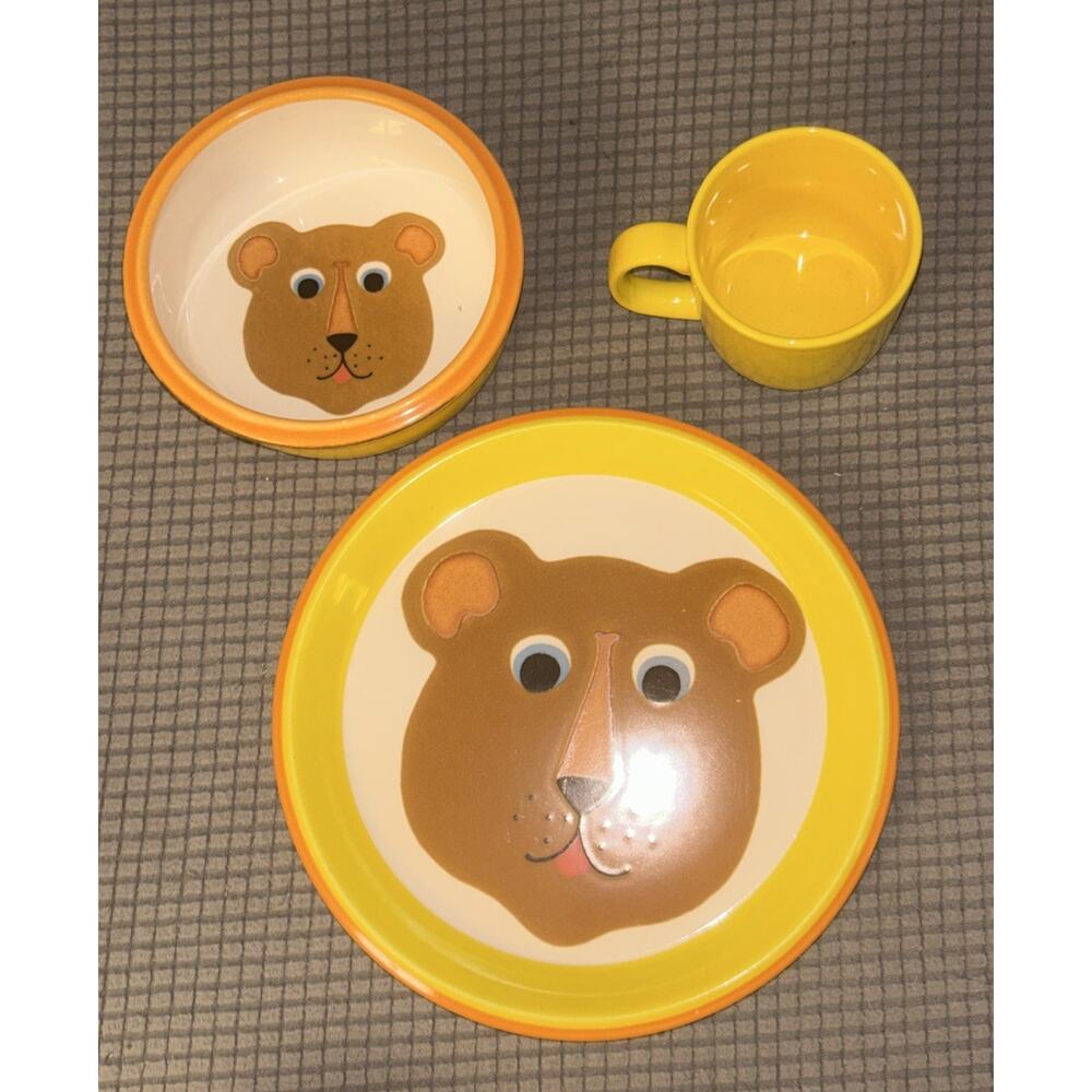 Mikasa Teddy Bear by Bob Van Allen Childs dishes set Plate Bowl Cup Japan read